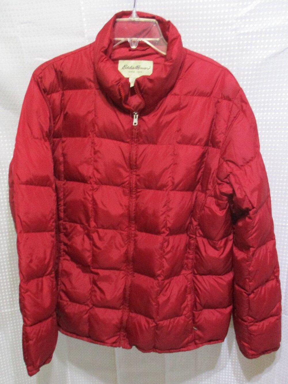 Eddie Bauer Women's Deep Red Quilted Down Filled Puffer Jacket  Sz. L